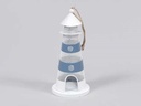 Vuurtoren Wit/Blauw Maritiem 16 cm