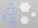 Stuurwiel en Ankers Maritiem Hout Set 12 stuks
