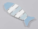 Vis Hout Blauw/Wit Large Maritiem 11,5x38 cm