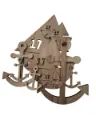 Schelpenhanger Hout Anker/Zeil 7x21 cm Set 10 stuks