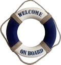 Reddingsboei Welcome on board Blauw/Wit 50cm 