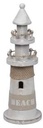 Vuurtoren Hout Wit/Zand Maritiem 45 cm