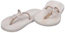Slippers Hout Flipflops Wit/Zand Maritiem 8,5x17,5 cm Set