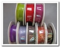Lint Vivant Organza met draad 62 Groen 25 mm per rol