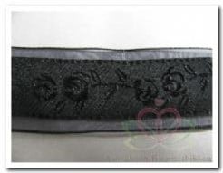 Lint Zwart rozen 24mm per meter