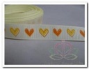 Hartjes grosgrain lint Geel 16 mm per meter