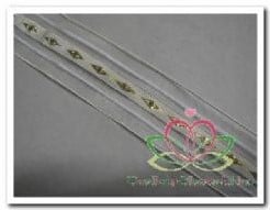 Lint Organza met draad Wit met gouddraad per meter