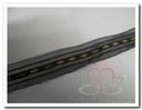 Lint Organza met draad Zwart met gouddraad per meter