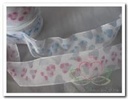 Lint Organza met Harten 4 Lichtblauw 40 mm per meter