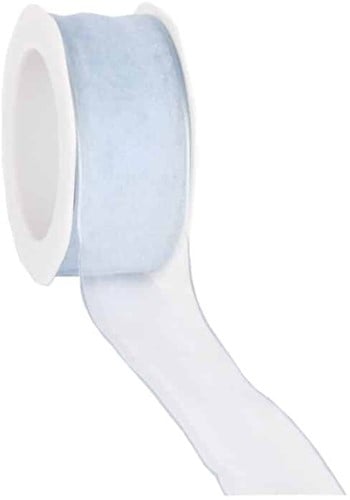 Lint Organza met draad Lichtblauw 38 mm rol 20 m