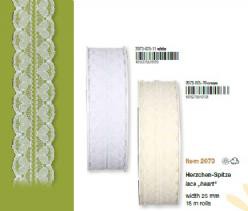 Kant lint met harten 2073-025-70-15 Creme 25 mm rol 15 meter