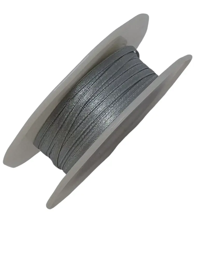 Dubbelsatijn lint 806 Zilver 3 mm rol 50 meter