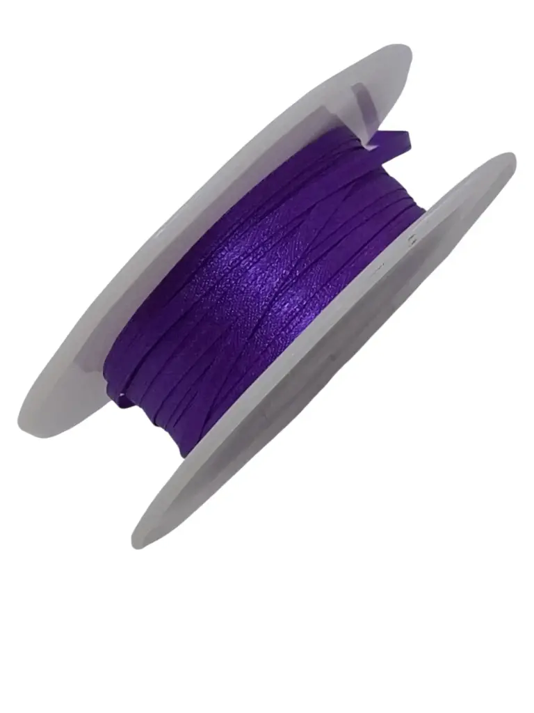 Dubbelsatijn lint 410 Paars 3 mm rol 50 meter