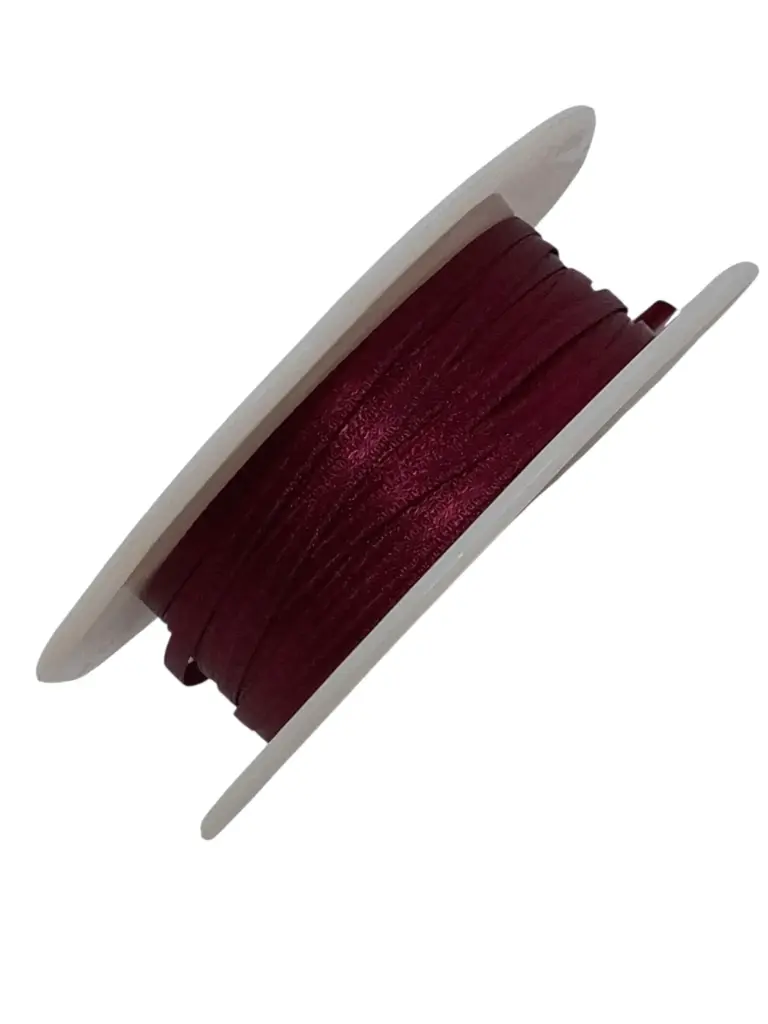 Dubbelsatijn lint 309 Bordeaux 3 mm rol 50 meter