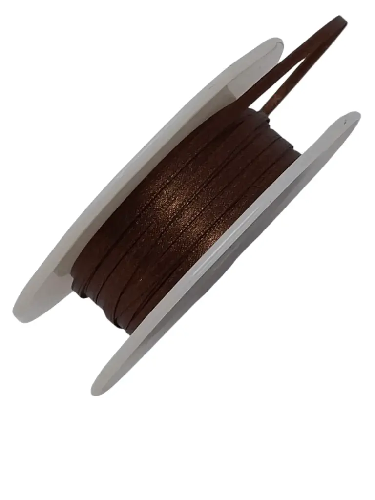 Dubbelsatijn lint 710 Bruin 3 mm rol 50 meter