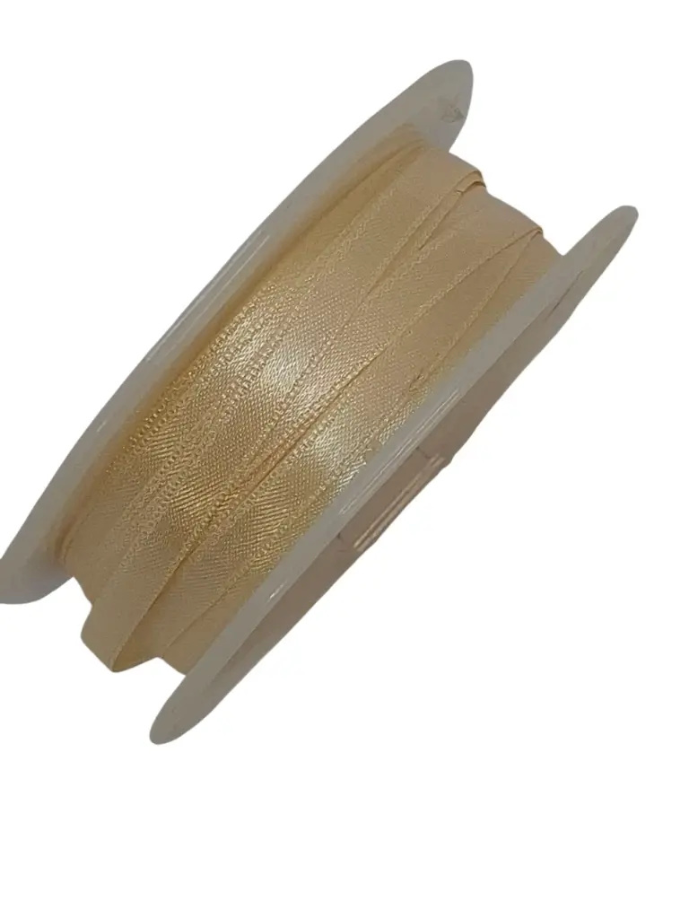 Satijnlint Dubbelsatijn Antennelint 802 Ivory 6 mm rol 50 meter