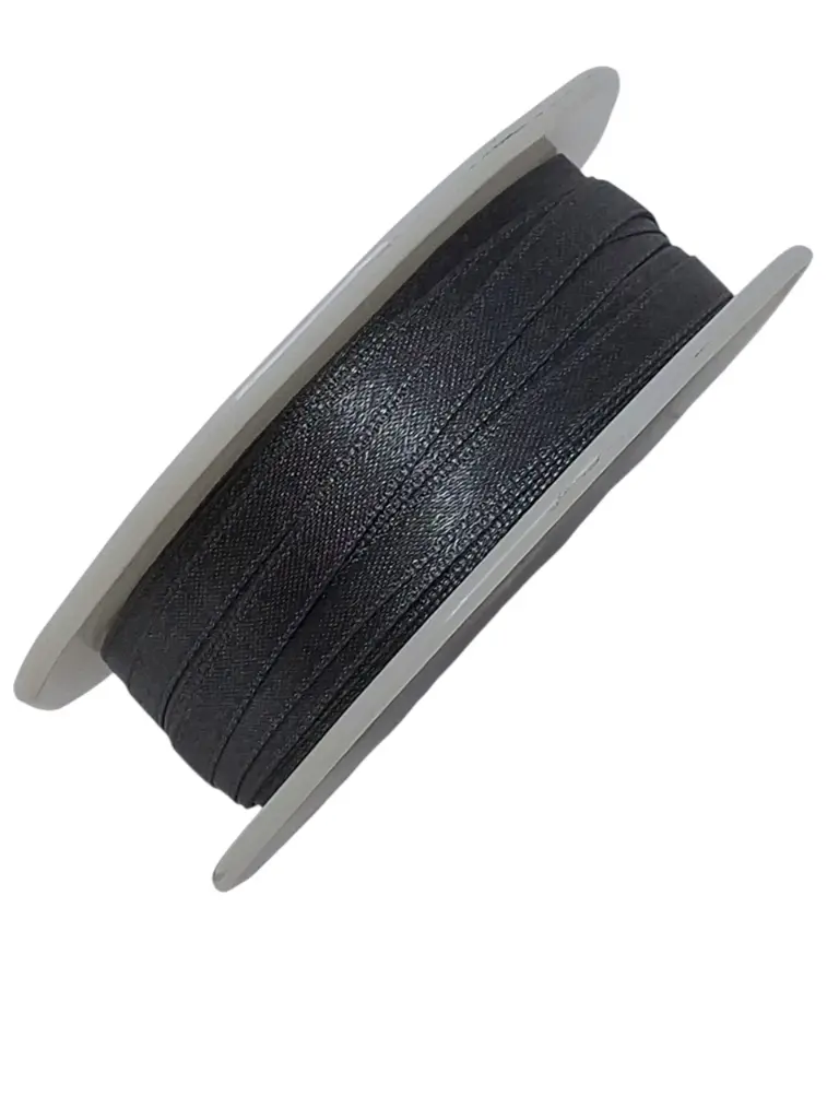 Satijnlint Dubbelsatijn Antennelint 808 Antracite 6 mm rol 50 meter