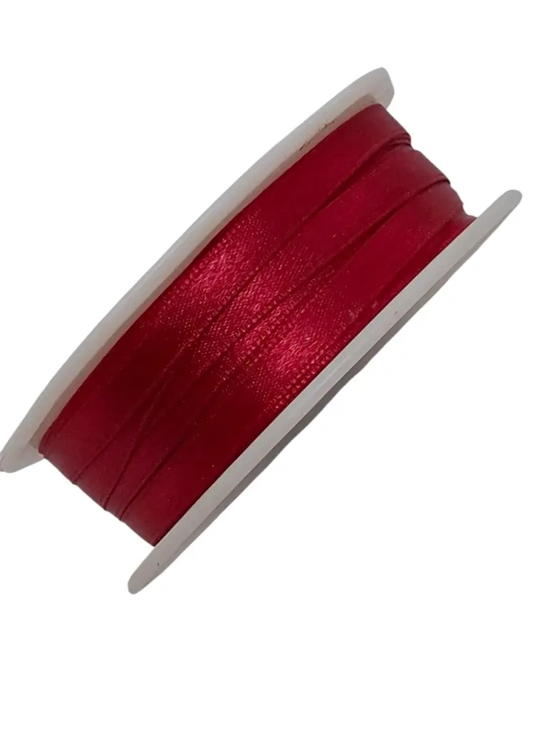 Satijnlint Dubbelsatijn Antennelint 307 Cherry 6 mm rol 50 meter