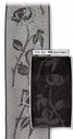Lint Zwart transparant rozen 5cm per meter 
