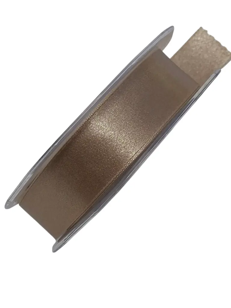 Dubbelsatijn lint 702 Zand 25 mm rol 25 meter