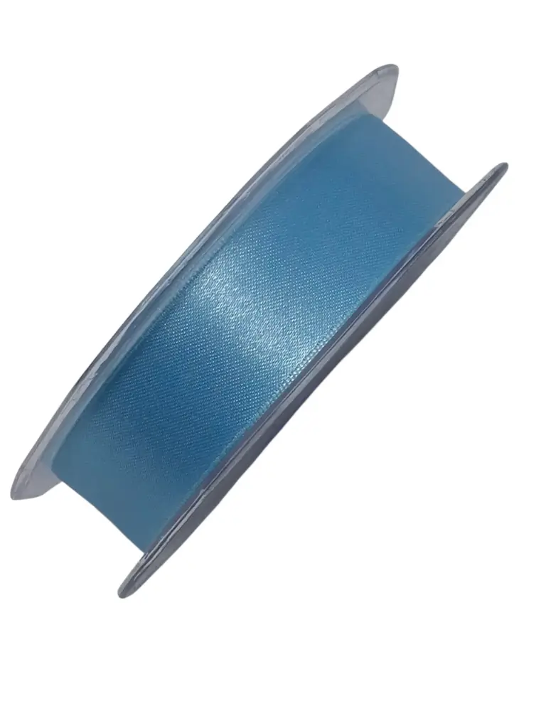Dubbelsatijn lint 504 Sky Blue 25 mm rol 25 meter