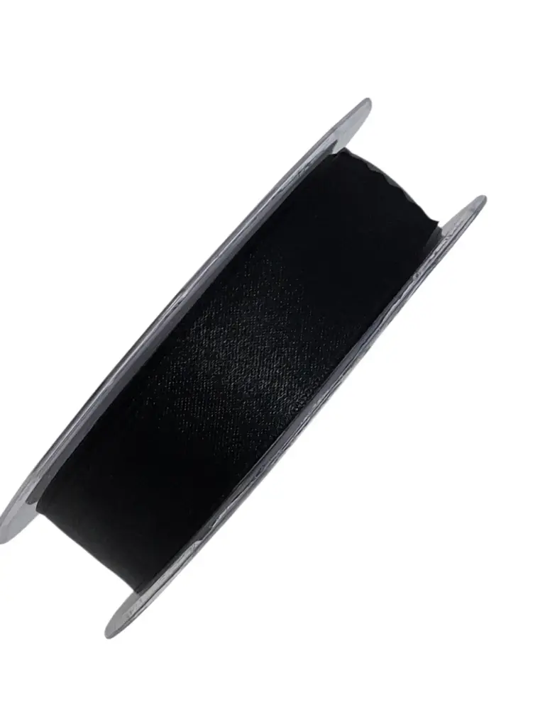 Dubbelsatijn lint 810 Zwart 25 mm rol 25 meter