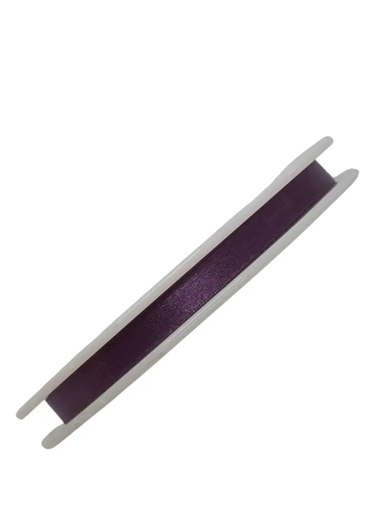 Dubbelsatijn lint 407 Donkeraubergine 10 mm / rol 50 meter