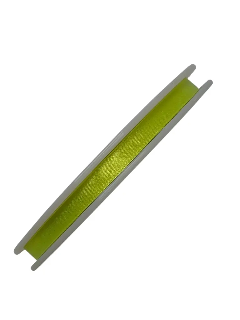 Dubbelsatijn lint 603 Limegroen 10 mm / rol 50 meter