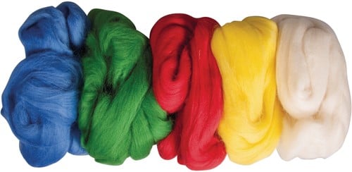 Wol Zuivere Scheerwol 5 Basis Kleuren 125 g