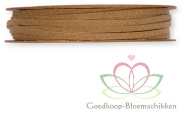 Koord Leder Camel 3 mm rol 10 meter