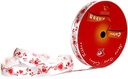 Lint Poly Satijn White Red Hearts scheurlint 50 mm rol 50 yards