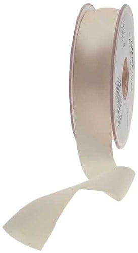 Dubbelsatijn lint Crème 50 mm rol 20 meter