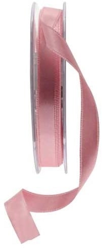 Dubbelsatijn lint Zachtroze 10 mm rol 20 meter