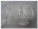 Lint Vivant Organza met draad 801 Wit 25 mm per rol