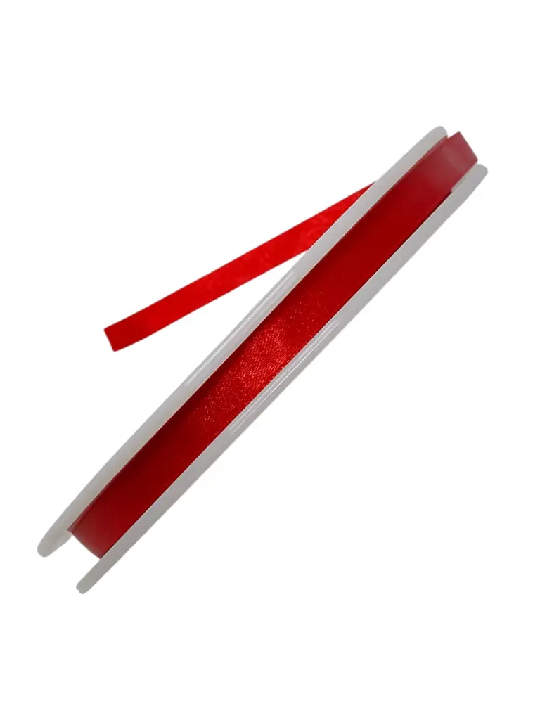 Dubbelsatijn lint 306 Rood 10 mm rol 50 meter 