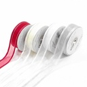 Lint Organza Satin Edge Glitter Crème 25 mm rol 25 meter