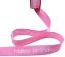 Satijnlint bedrukt Happy Birthday Pink 2 5 meter