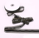 Lint Organza Best Wishes Zwart 25 mm rol 5 meter