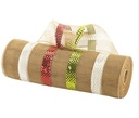 Decomesh Metallic Multi-stripes 04 26 cm rol 9 meter voor kransen en inpakken