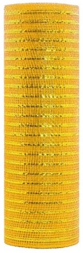 Decomesh Metallic Goudgeel 26 cm rol 9 meter voor kransen en inpakken