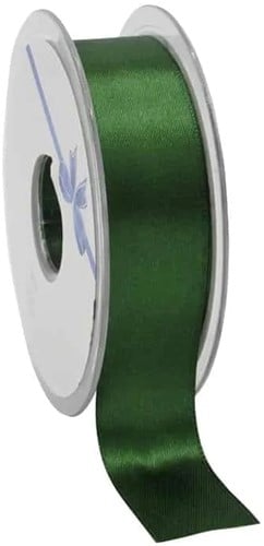 Dubbelsatijn lint Donkergroen 25 mm rol 25 meter