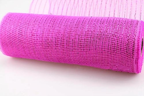 Decomesh Metallic Cerise Dark Pink 26 cm rol 9 meter voor kransen en inpakken