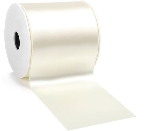 WIDE Satin Satijn Oud Creme 100 mm rol 25 meter 