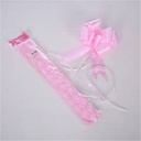 Poly Ribbon Strik met roospatroon Roze 10 stuks 50 mm 