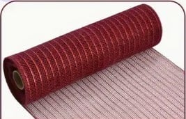 Decomesh Metallic Donkerrood Bordeaux 26 cm rol 9 meter voor kransen en inpakken
