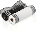 Decomesh Metallic Set Zwart Wit en Wit Zwart 26 cm rol 9 meter 4 rollen voor kransen en inpakken