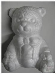 Styropor Beer zittend 16 cm, StyroporBeer voor rosebear