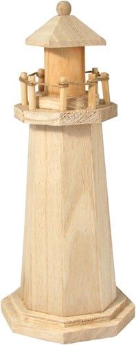 Houten Vuurtoren maritiem 25 cm