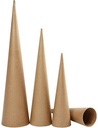 Kegel Kerstboom Papiermache set 3 hoge kegels h30-40-50 cm
