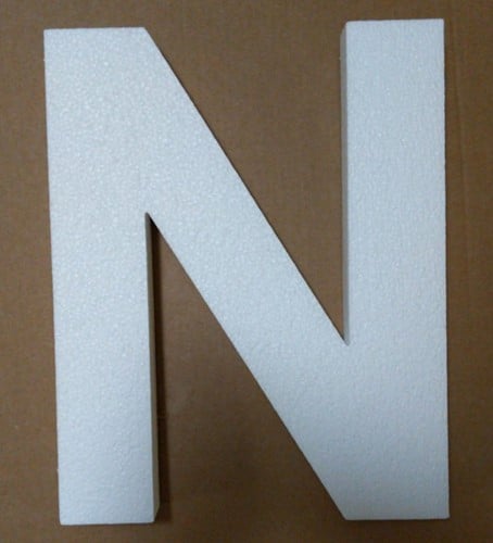 Alfabet Styropor Piepschuim letter N Smaller lettertype